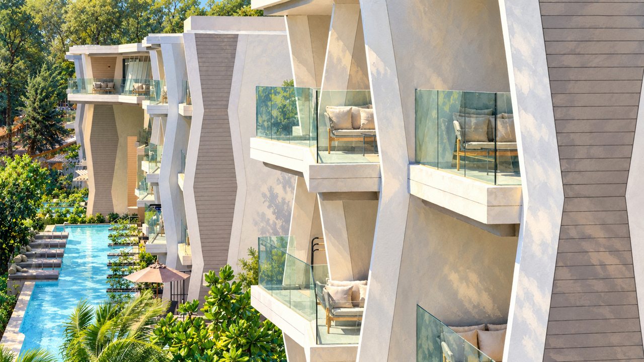 Иллюстрация по фотографии отеля Radisson Blu Resort, Phuket Mai Khao Beach